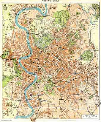 Rome (Roma) city map, 1933