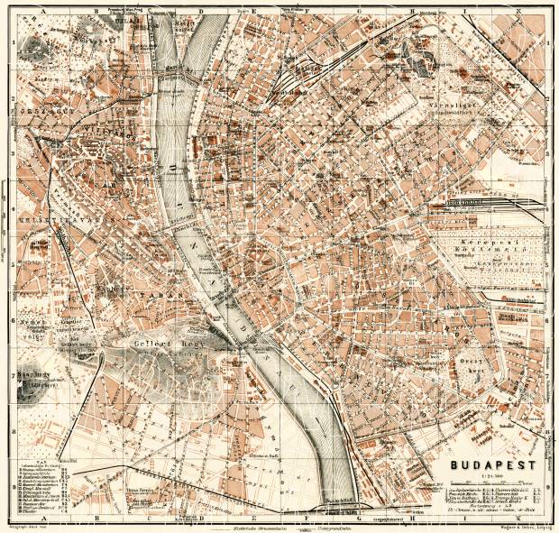 Budapest city map, 1929. Use the zooming tool to explore in higher level of detail. Obtain as a quality print or high resolution image