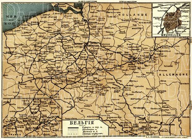 Railway map of Belgium, 1900. Use the zooming tool to explore in higher level of detail. Obtain as a quality print or high resolution image