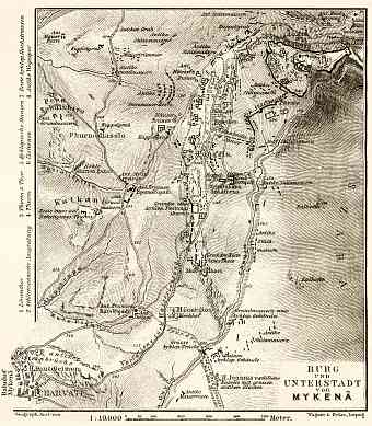 Mycenae site map, 1908