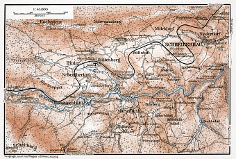 Schreiberhau (Szklarska Poreba) environs map, 1911