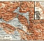 Cetinje city plan and map of environs of the Gulf of Kotor (Boka Kotorska), 1911