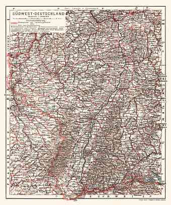 Germany, southwestern regions. General map, 1913