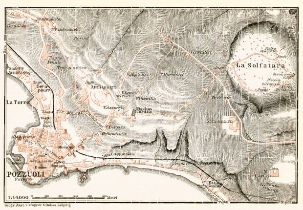 Pozzuoli and environs map, 1912. Use the zooming tool to explore in higher level of detail. Obtain as a quality print or high resolution image
