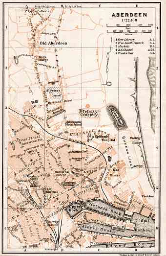 Aberdeen city map, 1906