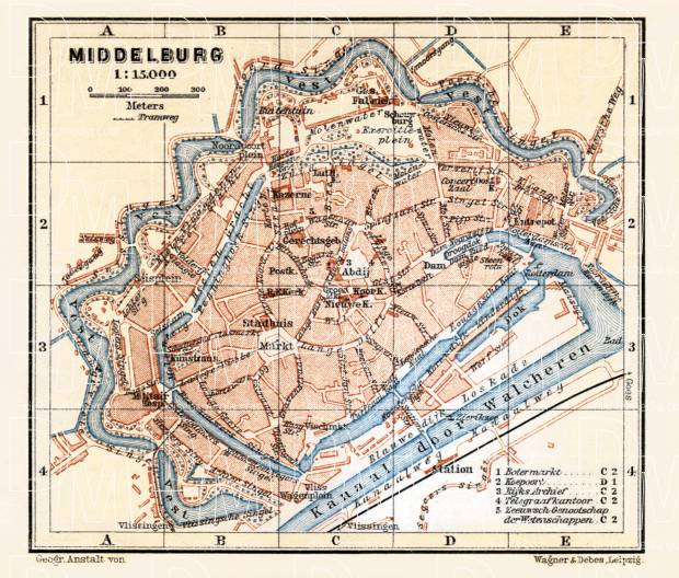 Middelburg city map, 1904. Use the zooming tool to explore in higher level of detail. Obtain as a quality print or high resolution image
