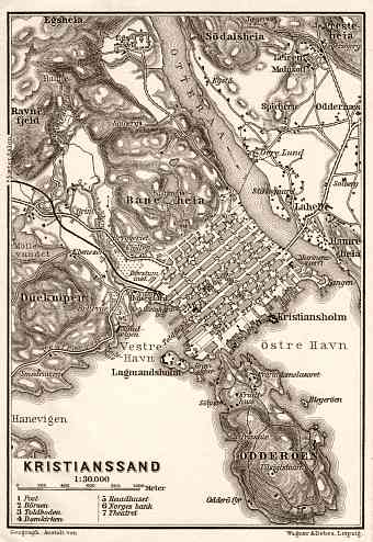 Kristianssand (Kristiansand) town plan, 1910