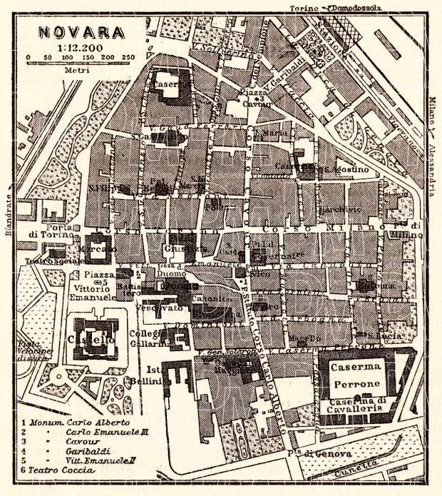 Novara city map, 1908. Use the zooming tool to explore in higher level of detail. Obtain as a quality print or high resolution image