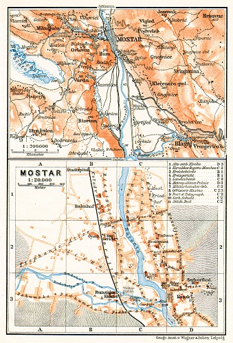 Mostar town plan, 1913