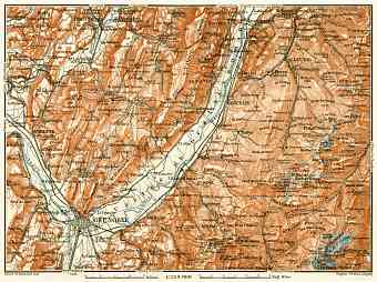 Grésivaundan valley and Grenoble environs map, 1913