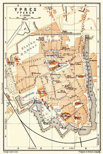 Ypres city map, 1904