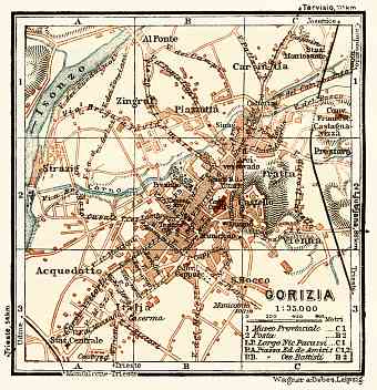 Gorizia (Görz) town plan, 1929