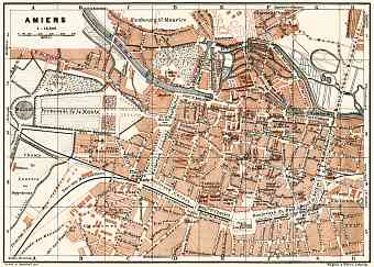 Amiens city map, 1913