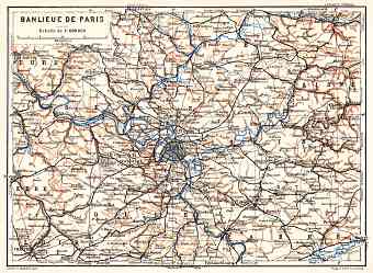 Paris farther environs (Banlieue de Paris) map, 1931
