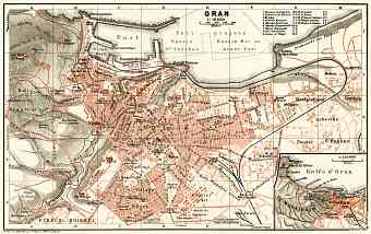 Oran (وهران) city map, 1909