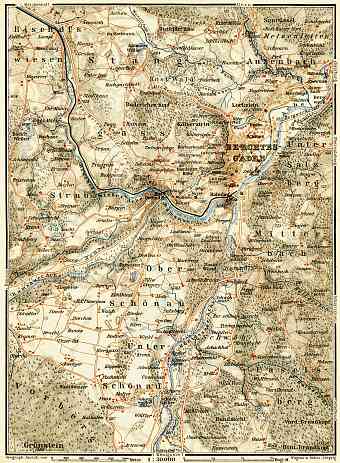 Berchtesgaden and closer environs map, 1906