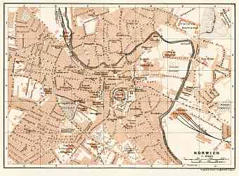 Norwich city map, 1906