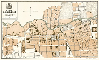 Simferopol (Симферополь) city map, 1905