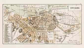 Göteborg (Gothenburg) city map, 1899