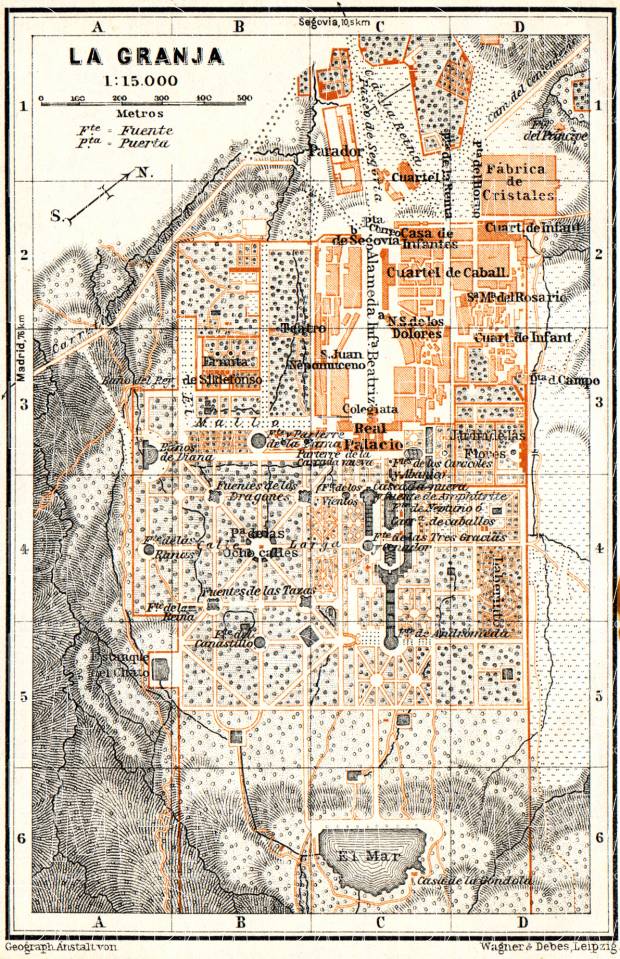 La Granja city map, 1929. Use the zooming tool to explore in higher level of detail. Obtain as a quality print or high resolution image