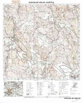 Brusnitšnoje. Juustila. Topografikartta 411104. Topographic map from 1940