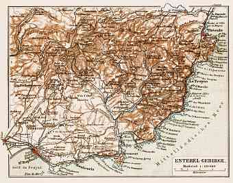 Map of the Esterel Massif (Massif de l´Esterel), 1913