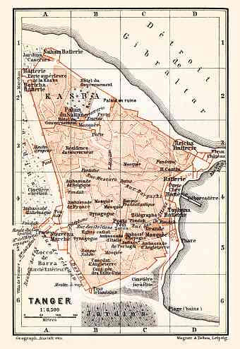 Tánger (طنجة, Tangier) city map, 1899