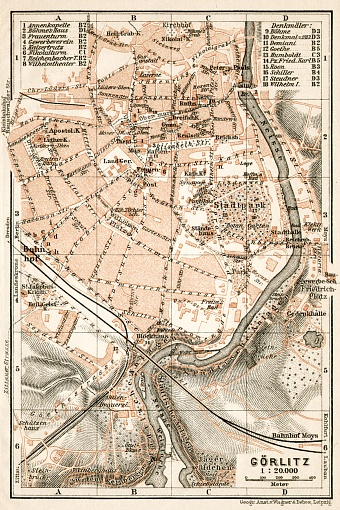 Görlitz city map, 1911
