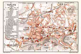Teplitz (Teplice) city map, 1910