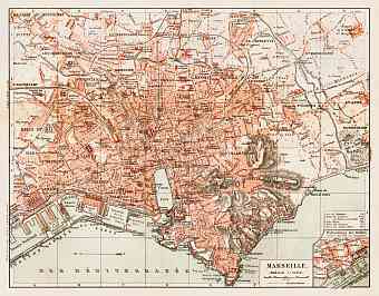 Marseille city map, 1913