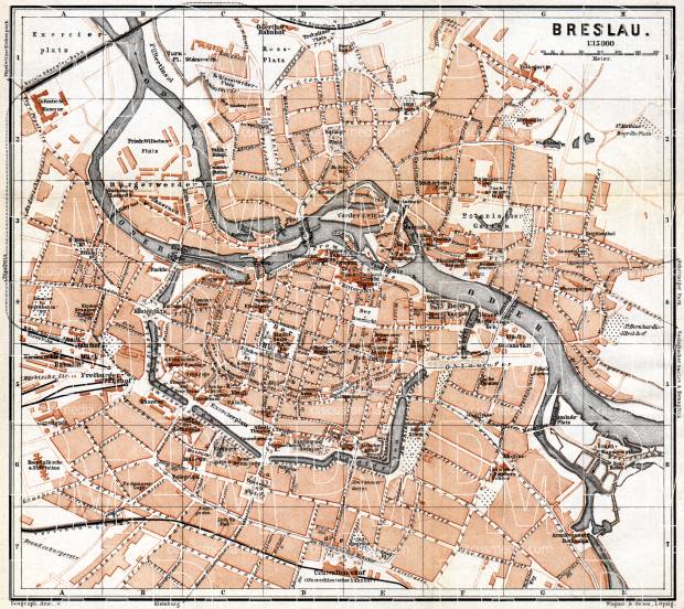 Breslau (Wrocław) city map, 1887. Use the zooming tool to explore in higher level of detail. Obtain as a quality print or high resolution image
