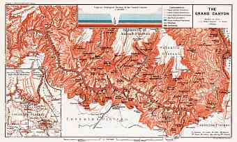 Map of the Grand Canyon of the Colorado, 1909