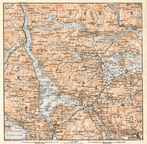 Loch Lomond and the Trossachs map, 1906. Use the zooming tool to explore in higher level of detail. Obtain as a quality print or high resolution image