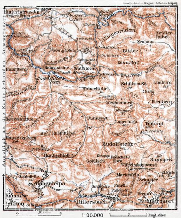 Lower Sächsische Schweiz (Saxonian Switzerland), 1911. Use the zooming tool to explore in higher level of detail. Obtain as a quality print or high resolution image