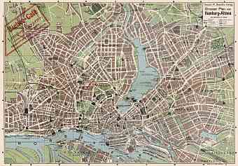 Hamburg city map, 1905