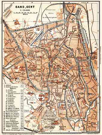 Ghent (Gent) city map, 1904