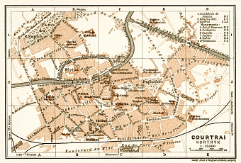 Kortrijk city map, 1909