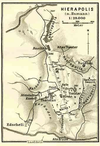 Hierapolis, ancient site map, 1905