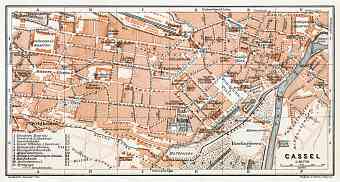Kassel (Cassel) city map, 1906