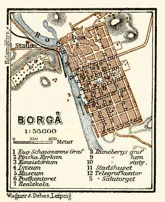 Borgå (Porvoo) town plan, 1914