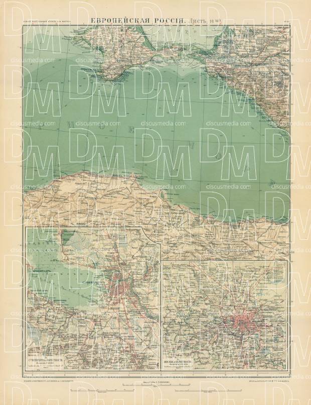 European Russia Map, Plate 14: Black Sea. 1910. Use the zooming tool to explore in higher level of detail. Obtain as a quality print or high resolution image