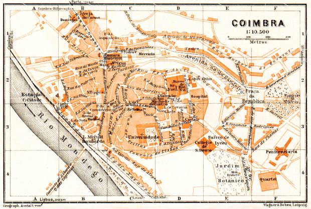 Coimbra city map, 1929. Use the zooming tool to explore in higher level of detail. Obtain as a quality print or high resolution image