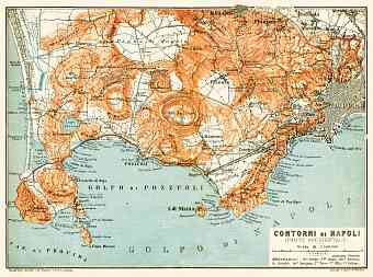 Naples (Napoli) western environs map, 1912