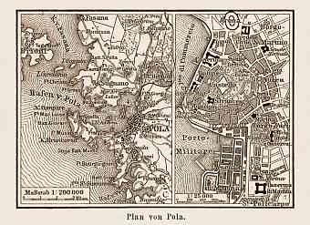 Pola (Pula) city map, 1903