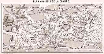 Brussels (Brussel, Bruxelles) - Bois de la Cambre map, 1908