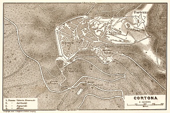 Cortona city map, 1909