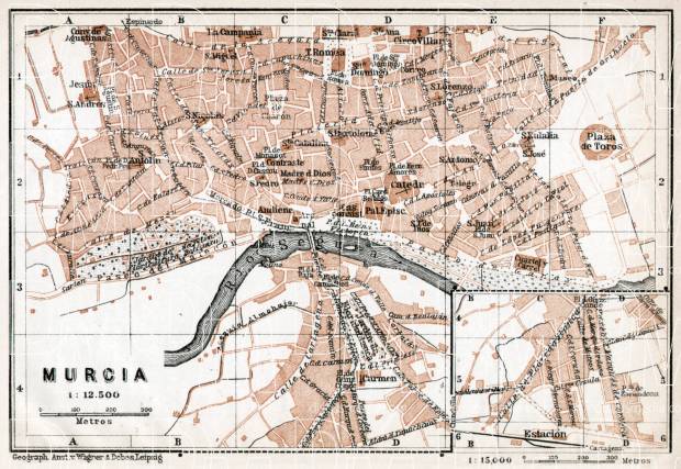 Murcia city map, 1913. Use the zooming tool to explore in higher level of detail. Obtain as a quality print or high resolution image