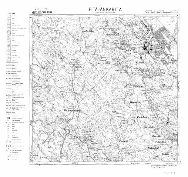 Svetogorsk. Enso. Pitäjänkartta 411204. Parish map from 1943. Use the zooming tool to explore in higher level of detail. Obtain as a quality print or high resolution image