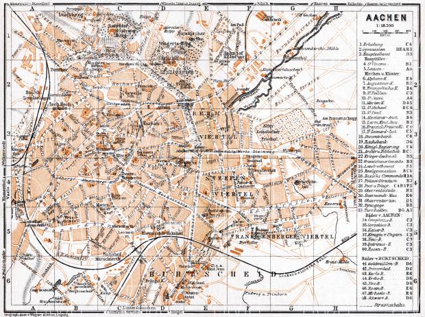 Aachen city map, 1905. Use the zooming tool to explore in higher level of detail. Obtain as a quality print or high resolution image