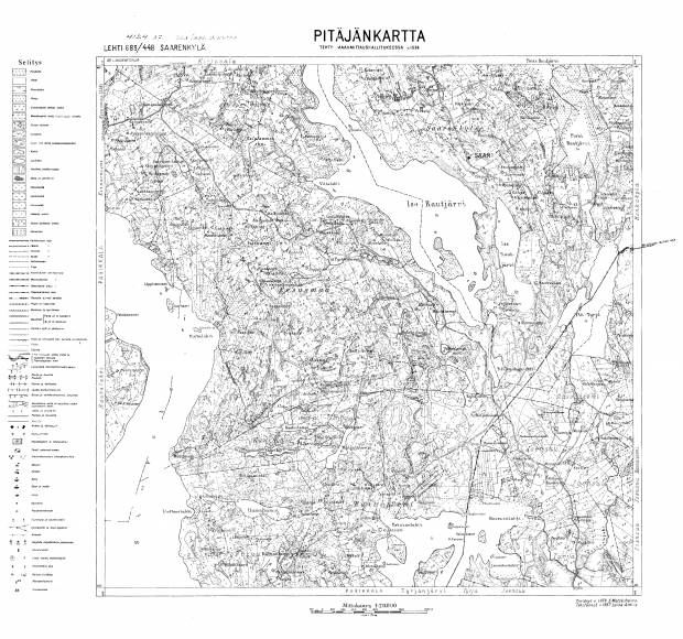 Saarenkylä. Pitäjänkartta 412407. Parish map from 1934. Use the zooming tool to explore in higher level of detail. Obtain as a quality print or high resolution image